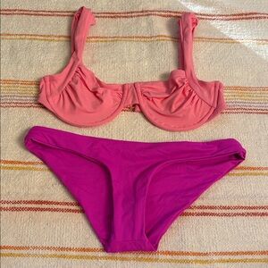 Small - NWT/OT - L*Space - Bikini Set Peach and Magenta